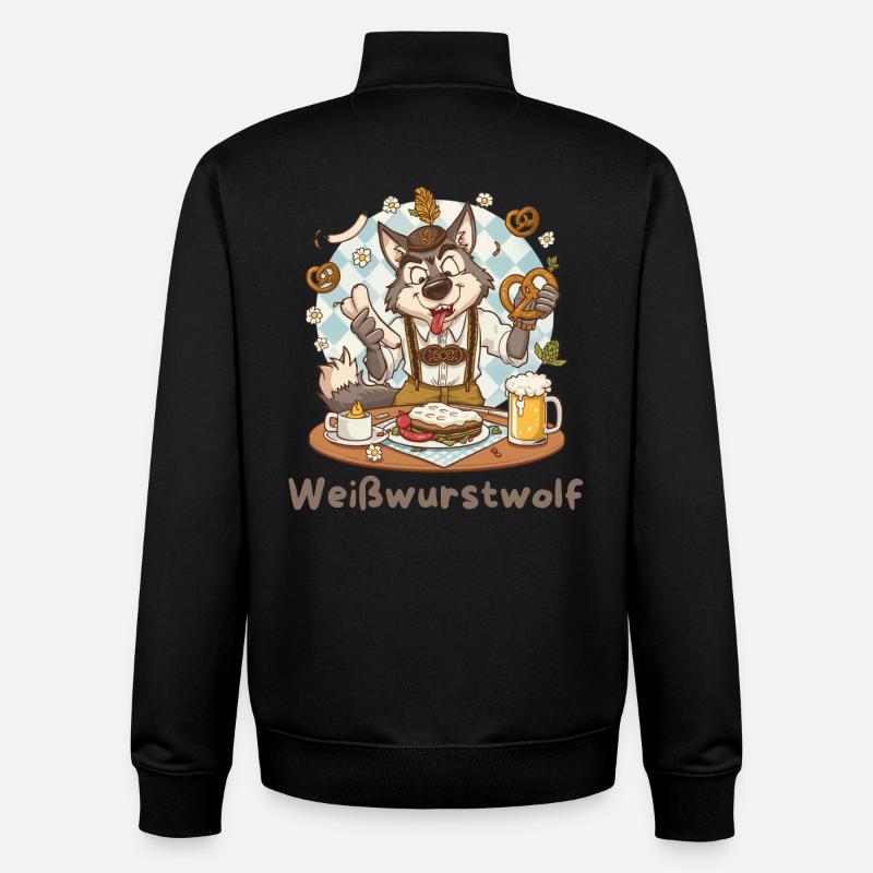 Weißwurst grinder Kochheld Bavarian - Unisex Organic Zip Sweatshirt by Stanley/Stella - black