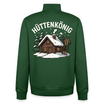 Hut King - Unisex Organic Zip Sweatshirt by Stanley/Stella - bottle green - Back - AI Model Male 185 dark (185cm)