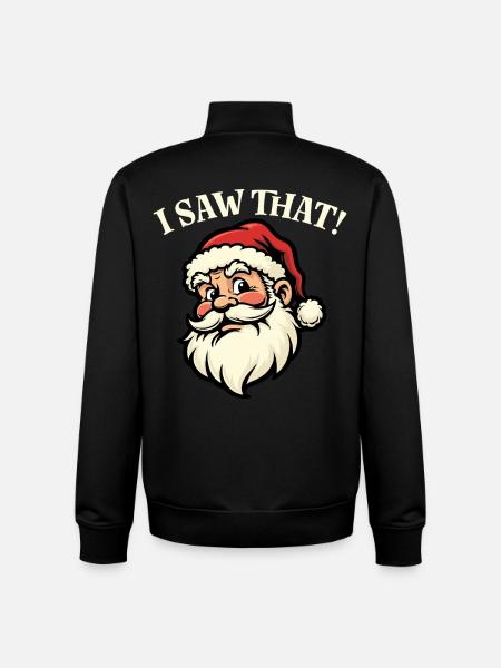 I saw that - Santa - Unisex Organic Zip Sweatshirt by Stanley/Stella - black