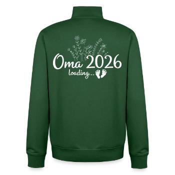 Future mamie 2026 - Annoncer la grossesse - Sweat zippé unisexe en coton bio Stanley/Stella - vert bouteille - Dos - AI Model Male 185 dark (185cm)