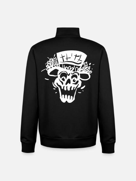 Skeleton with Cylinder Line Style - Unisex Organic Zip Sweatshirt by Stanley/Stella - black