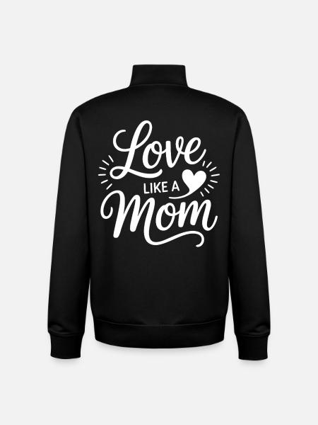 Aimer comme une maman - Sweat zippé unisexe en coton bio Stanley/Stella - noir