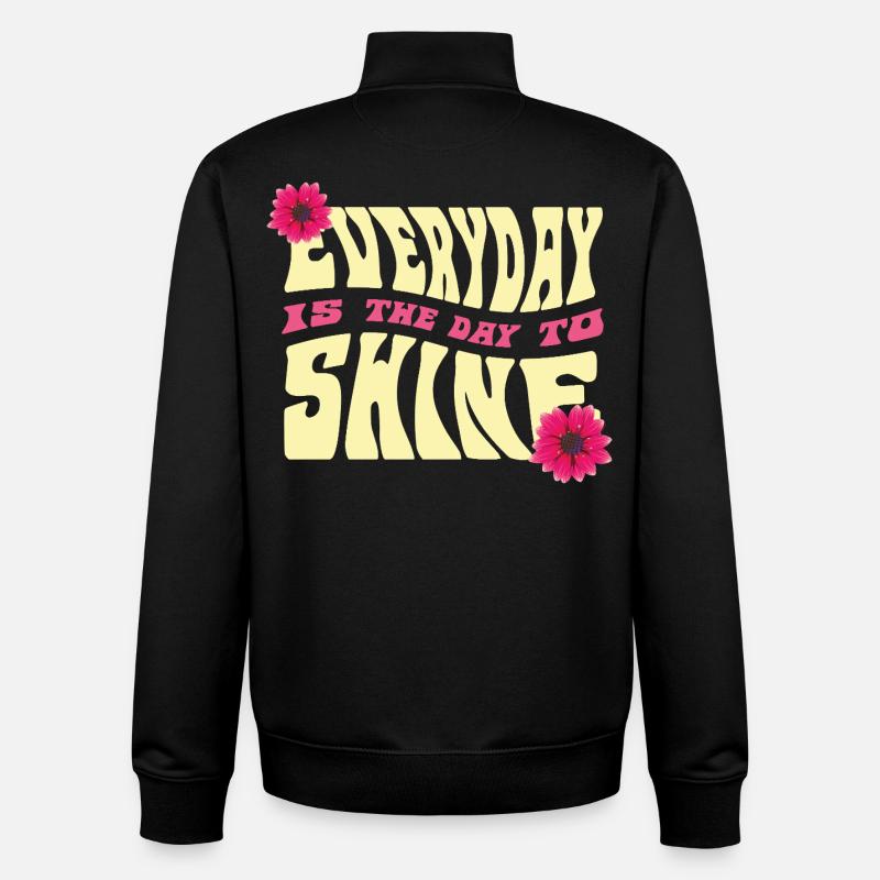 Rayonnez au quotidien Design - Sweat zippé unisexe en coton bio Stanley/Stella - noir