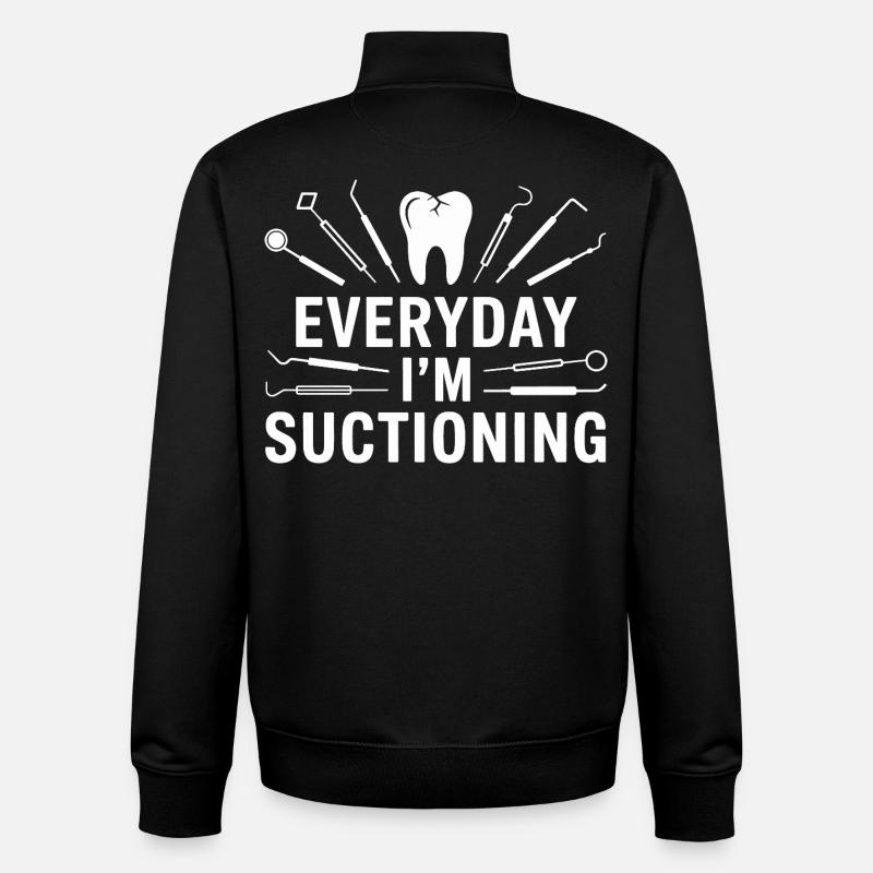 Dentist Everyday Everyday Suctioning - Unisex Organic Zip Sweatshirt by Stanley/Stella - black