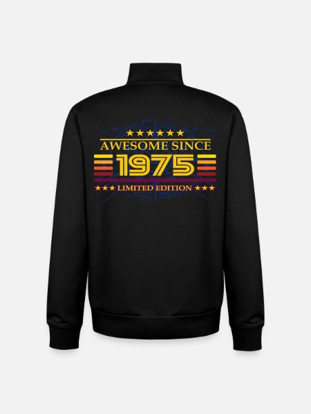 Awesome since 1975 Limited Edition - Unisex Organic Zip Sweatshirt by Stanley/Stella - black