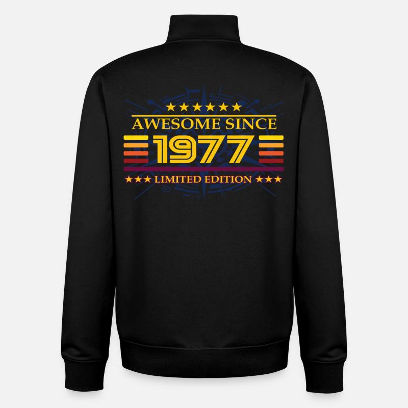 Génial depuis 1977 Édition limitée - Sweat zippé unisexe en coton bio Stanley/Stella - noir