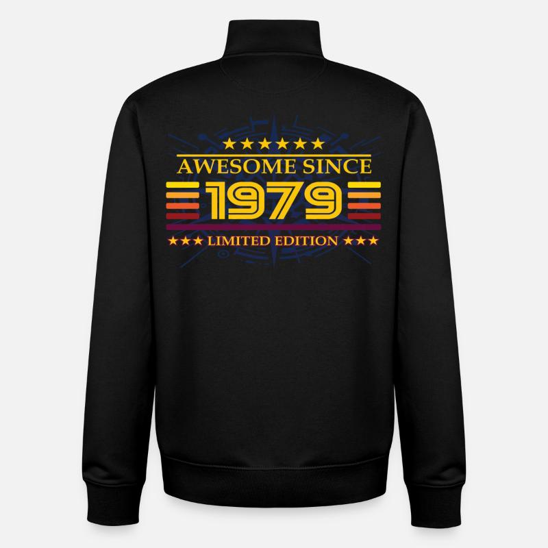Awesome since 1979 Limited Edition - Unisex Organic Zip Sweatshirt by Stanley/Stella - black