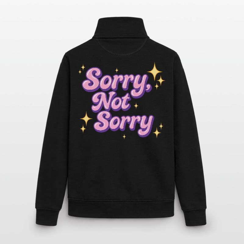 désolé, pas désolé / Conception de déclaration Y2K Sweat zippé unisexe en coton bio Stanley/Stella