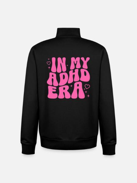 ADHD Design Selfcare Mental Health Mindfulness - Unisex Organic Zip Sweatshirt by Stanley/Stella - black