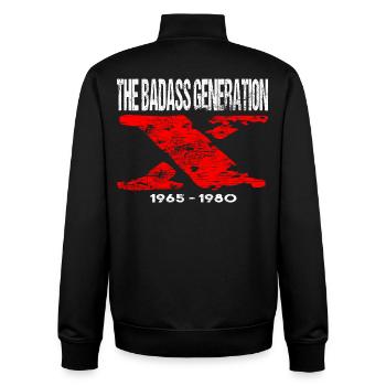 Generation X 1965 1980 Retro - Unisex Organic Zip Sweatshirt von Stanley/Stella - Schwarz - Hinten - AI Model Male 185 light (185cm)