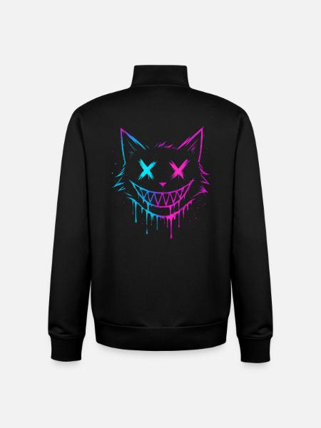 Éclaboussure de chat - Sweat zippé unisexe en coton bio Stanley/Stella - noir