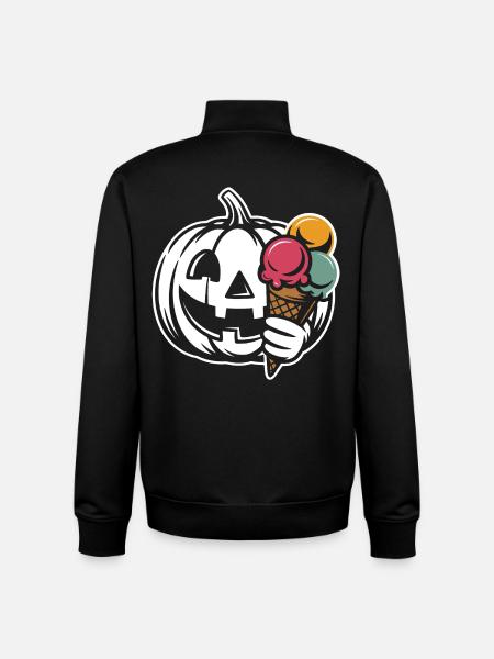 Kürbis Lächeln Eiscreme - Unisex Organic Zip Sweatshirt by Stanley/Stella - black