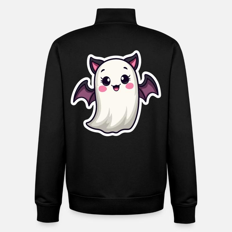 Chauve-souris fantôme d’Halloween - Sweat zippé unisexe en coton bio Stanley/Stella - noir