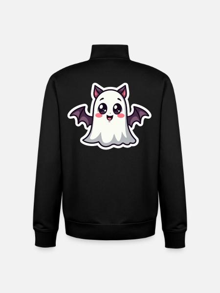 Halloween Bat Ghost - Unisex Organic Zip Sweatshirt by Stanley/Stella - black