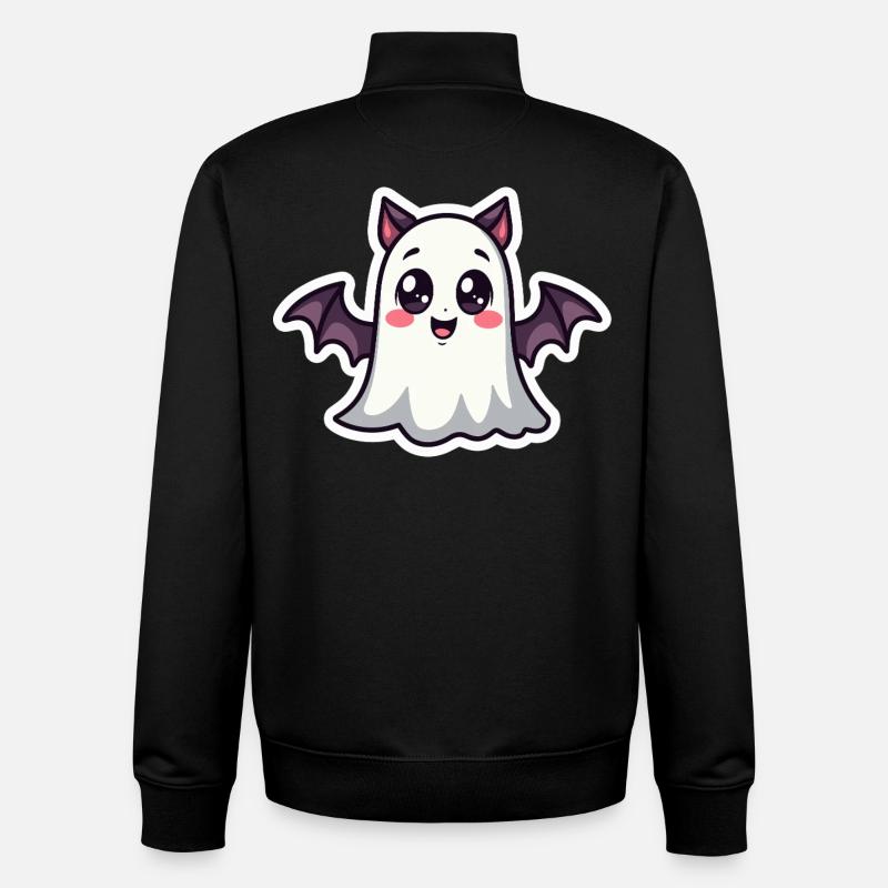 Halloween Bat Ghost - Unisex Organic Zip Sweatshirt by Stanley/Stella - black