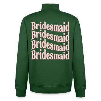 BRAUTJUNGFER HOCHZEIT WELLE - Unisex Organic Zip Sweatshirt von Stanley/Stella - Flaschengrün - Hinten - AI Model Male 185 dark (185cm)