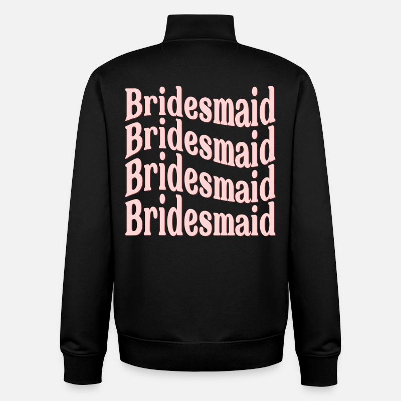BRIDESMAID WEDDING WAVE - Unisex Organic Zip Sweatshirt by Stanley/Stella - black