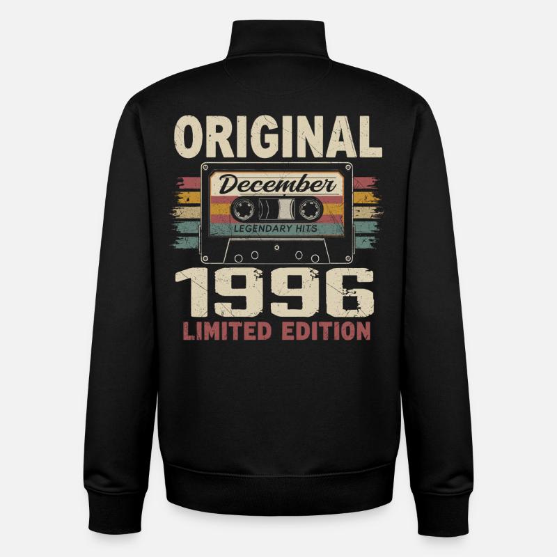 Cadeau D'anniversaire Décembre 1996 - Sweat zippé unisexe en coton bio Stanley/Stella - noir