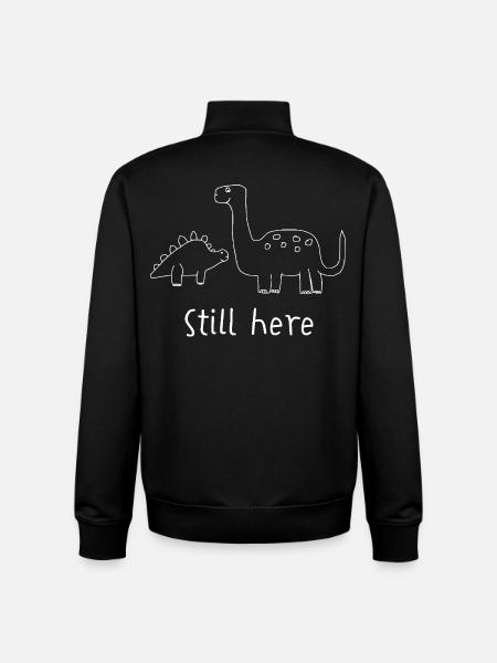 Dino Cartoon – Still Here - Unisex Organic Zip Sweatshirt by Stanley/Stella - black