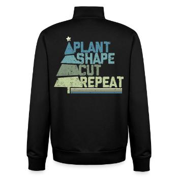 Weihnachtsbaum Züchter Plant Shape Cut - Unisex Organic Zip Sweatshirt von Stanley/Stella - Schwarz - Hinten - AI Model Male 185 light (185cm)