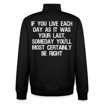 wenn du jeden Tag so lebst, wie es dein letzter Tag war - Unisex Organic Zip Sweatshirt von Stanley/Stella - Schwarz - Hinten - AI Model Male 185 light (185cm)