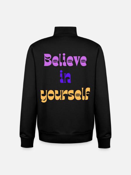 Believe in Yourself Retro Gradient - Unisex Organic Zip Sweatshirt by Stanley/Stella - black