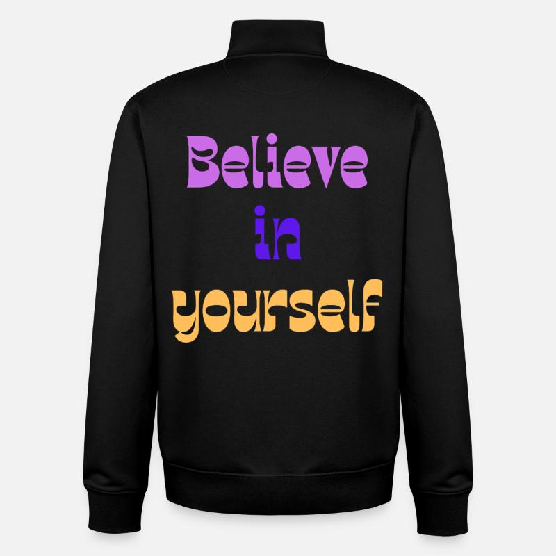 Believe in Yourself Retro Gradient - Unisex Organic Zip Sweatshirt by Stanley/Stella - black