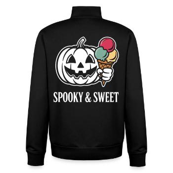 Crème glacée d’Halloween effrayante et sucrée - Sweat zippé unisexe en coton bio Stanley/Stella - noir - Dos - AI Model Male 185 light (185cm)