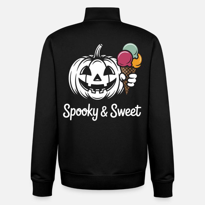 Spooky Pumpkin Icecream - Unisex Organic Zip Sweatshirt by Stanley/Stella - black