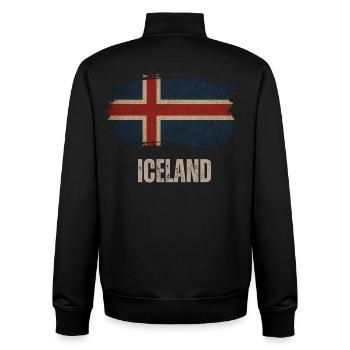 Island Flagge, Vintage Island - Unisex Organic Zip Sweatshirt von Stanley/Stella - Schwarz - Hinten - AI Model Male 185 light (185cm)