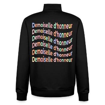 Demoiselle d'Honneur Amies Mariée - Sweat zippé unisexe en coton bio Stanley/Stella - noir - Dos - AI Model Male 185 light (185cm)