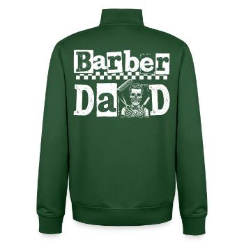 Vintage Barber Dad Barber Hairdresser - Unisex Organic Zip Sweatshirt by Stanley/Stella - bottle green - Back - AI Model Male 185 dark (185cm)