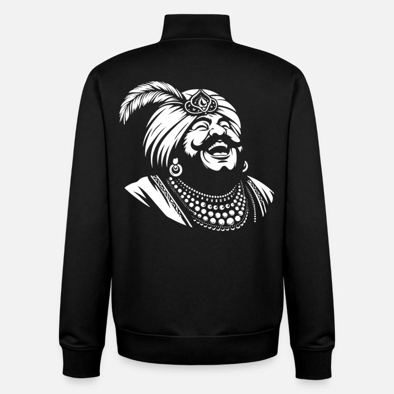 Laughing Ali Baba Design - Unisex Organic Zip Sweatshirt by Stanley/Stella - black