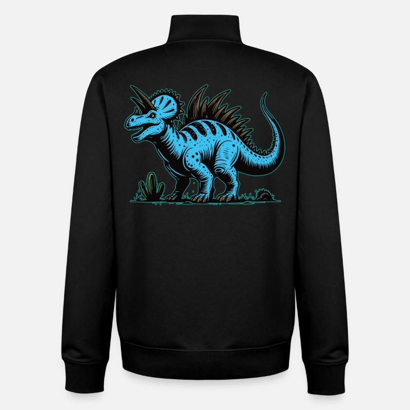 Conception de dinosaure mutant bleu - Sweat zippé unisexe en coton bio Stanley/Stella - noir