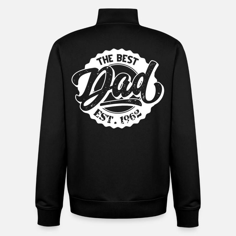The Best Dad EST 1962 - Unisex Organic Zip Sweatshirt by Stanley/Stella - black