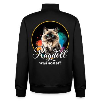 Ragdoll Katze - Unisex Organic Zip Sweatshirt von Stanley/Stella - Schwarz - Hinten - AI Model Male 185 light (185cm)
