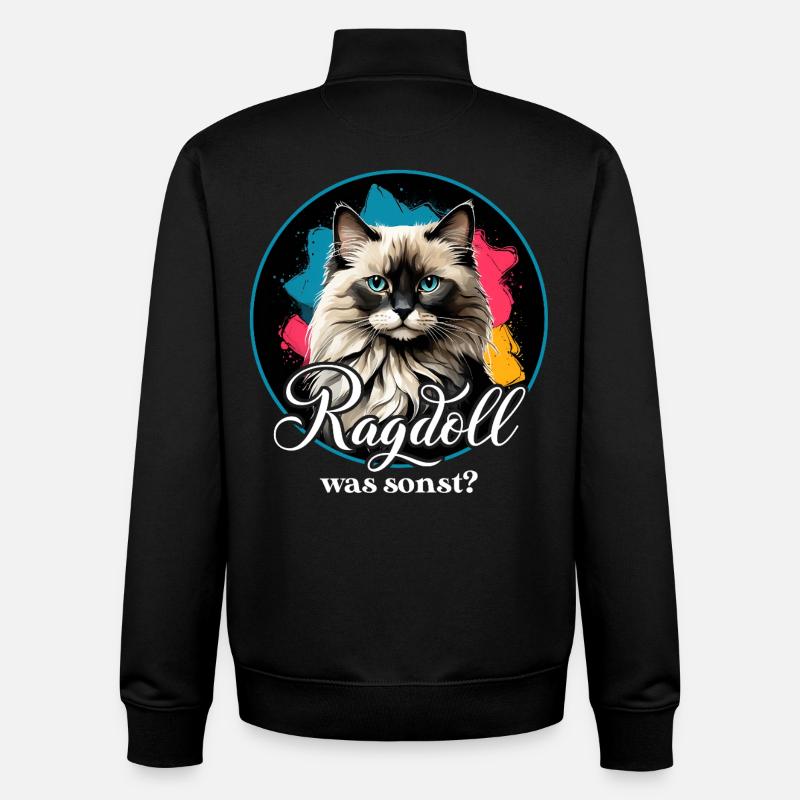 Ragdoll  Katze - Unisex Organic Zip Sweatshirt von Stanley/Stella - Schwarz