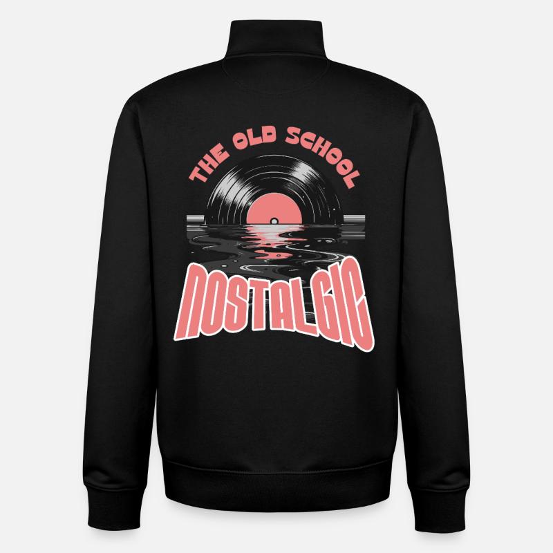 Old School Nostalgik Vinyl-Design - Unisex Organic Zip Sweatshirt von Stanley/Stella - Schwarz