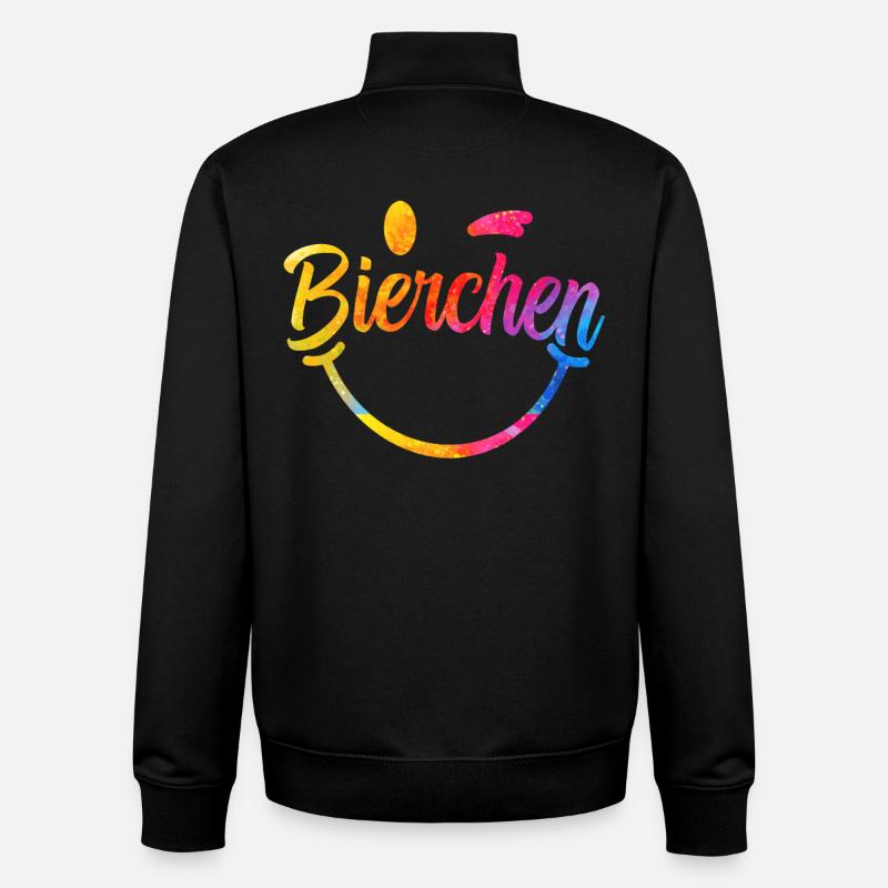 Bierchen Regenbogen Schriftzug - Unisex Organic Zip Sweatshirt von Stanley/Stella - Schwarz