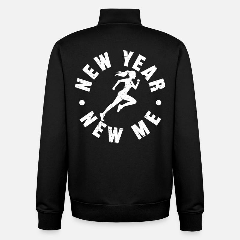 Nouvel An, Nouveau Moi - Sweat zippé unisexe en coton bio Stanley/Stella - noir