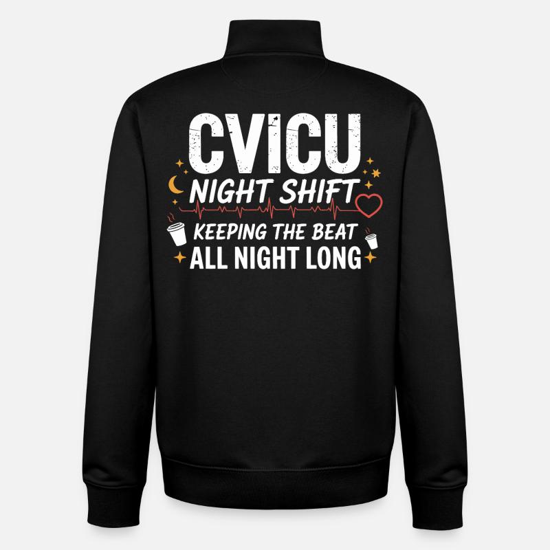 NachtSchicht Beat Herz - Unisex Organic Zip Sweatshirt von Stanley/Stella - Schwarz