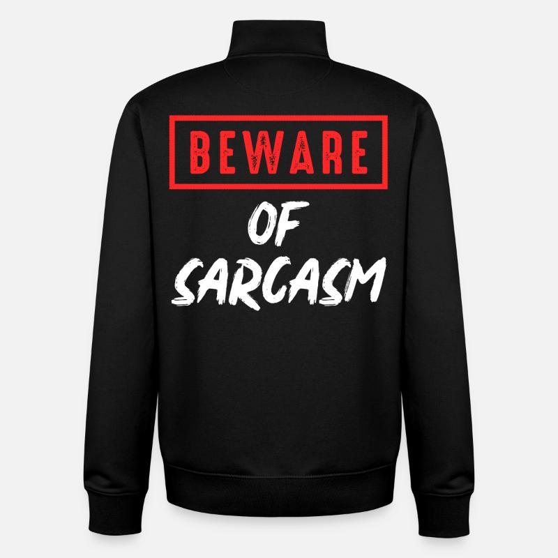 Achtung Sarkasmus - Unisex Organic Zip Sweatshirt von Stanley/Stella - Schwarz