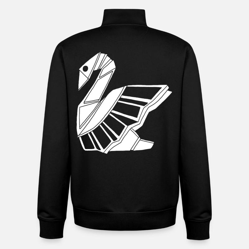 Cygne blanc - Sweat zippé unisexe en coton bio Stanley/Stella - noir
