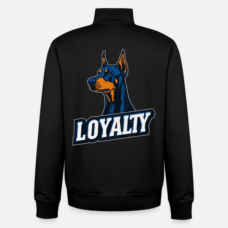 Doberman – Symbole de loyauté | LOYAUTÉ - Sweat zippé unisexe en coton bio Stanley/Stella - noir