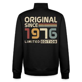 Original 1976 Jahrgang Vintage Geburtstag Retro - Sweat zippé unisexe en coton bio Stanley/Stella - noir - Dos - AI Model Male 185 light (185cm)