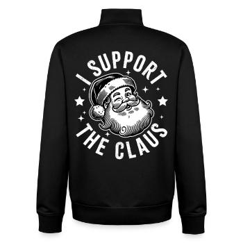 I Support the Claus - Unisex Organic Zip Sweatshirt by Stanley/Stella - black - Back - AI Model Male 185 light (185cm)