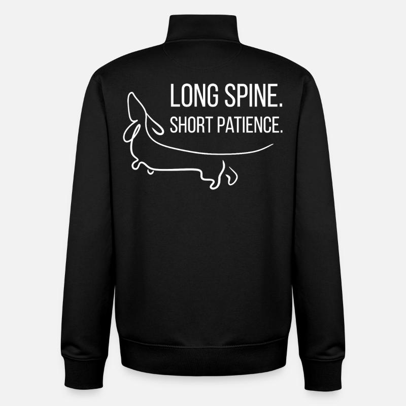 Court sur pattes. Têtu. Teckel. - Sweat zippé unisexe en coton bio Stanley/Stella - noir