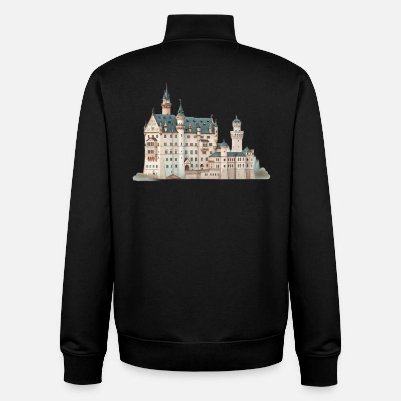 Märchenburg Neuschwanstein, Bavaria, Germany - Unisex Organic Zip Sweatshirt by Stanley/Stella - black