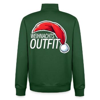 Lustiges Weihnachtsoutfit Frohe Weihnachen Funny  - Unisex Organic Zip Sweatshirt von Stanley/Stella - Flaschengrün - Hinten - AI Model Male 185 dark (185cm)