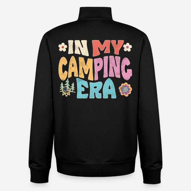 À l’époque du camping - Sweat zippé unisexe en coton bio Stanley/Stella - noir